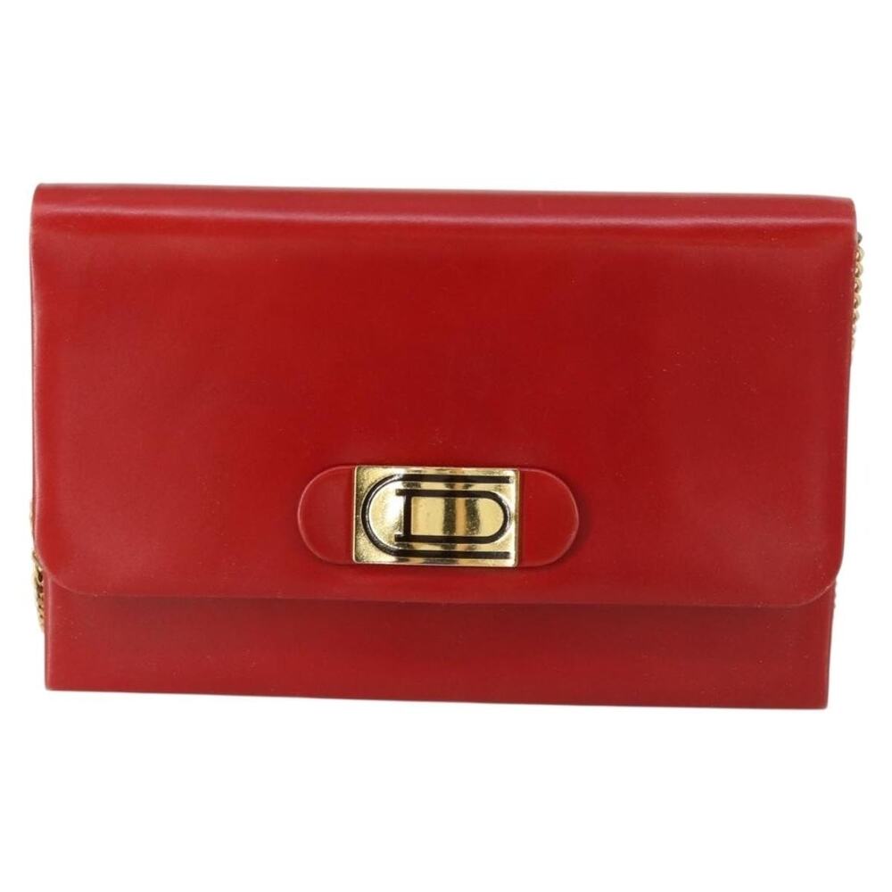 Dior Leather Chain Shoulder Bag Red